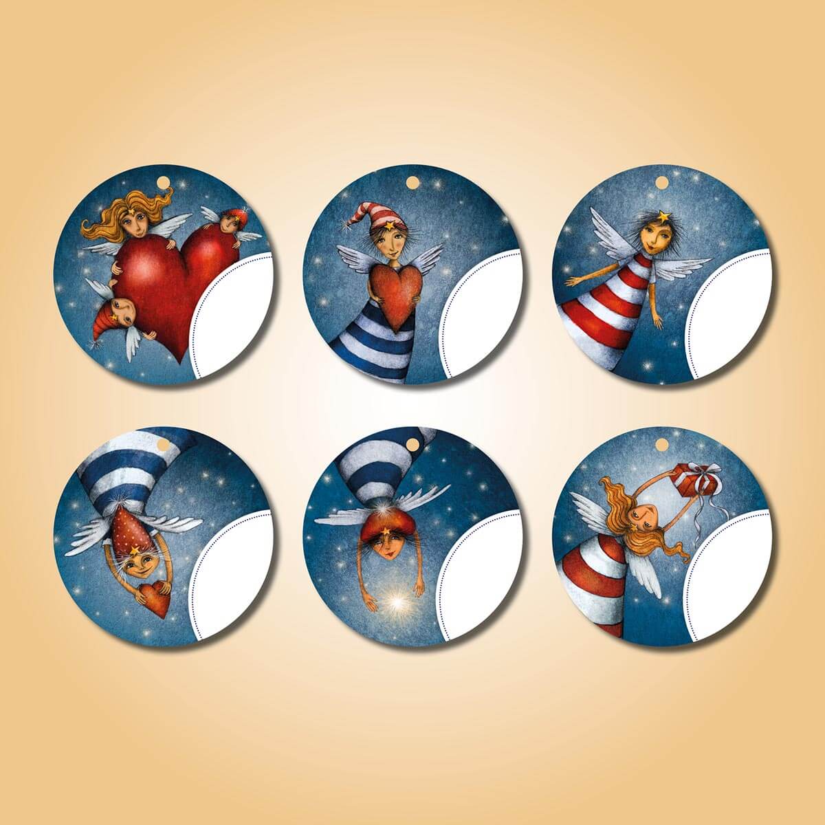 Vánoční visačky kulaté